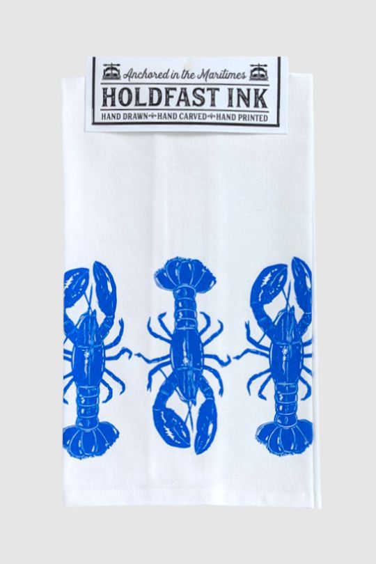 Blue Lobster Trio Tea Towel