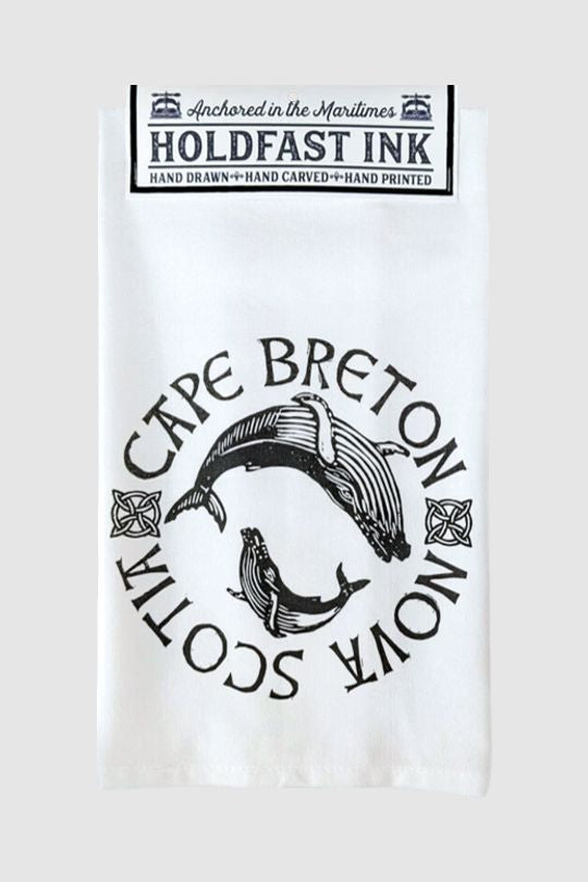 Cape Breton Humpback Whale Pair Tea Towel