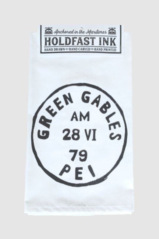 Green Gables Vintage Postmark Tea Towel