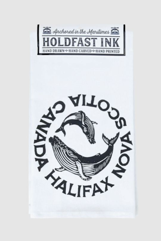 Halifax Humpback Whale Pair Tea Towel
