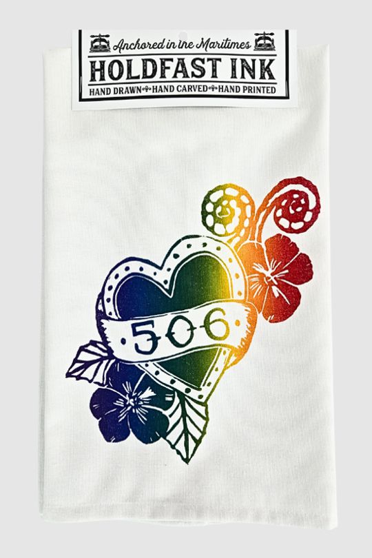 PRIDE 506 Heart Tattoo Tea Towel