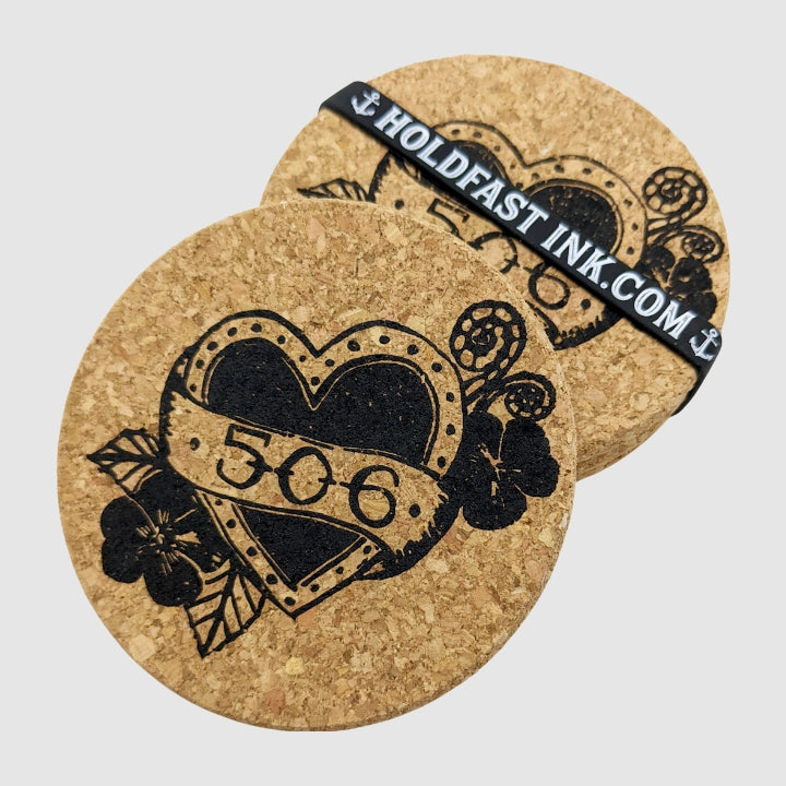 506 Heart Tattoo Coasters