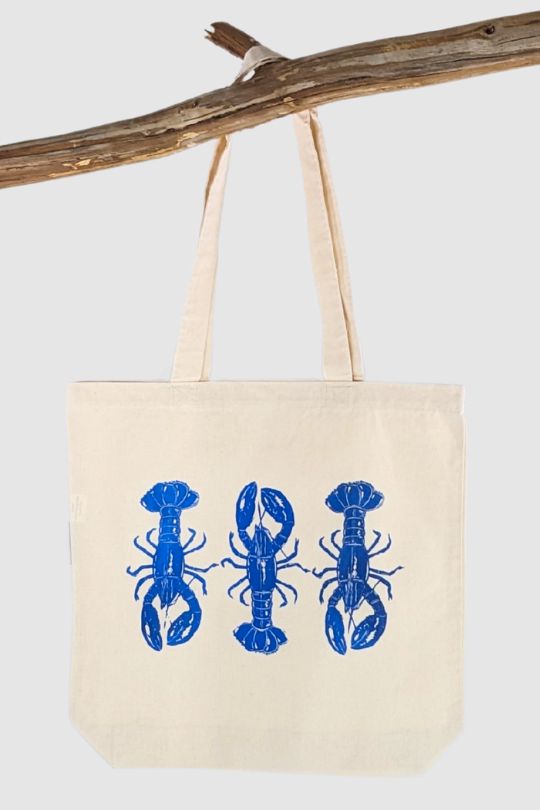 Blue Lobster Trio Tote Bag