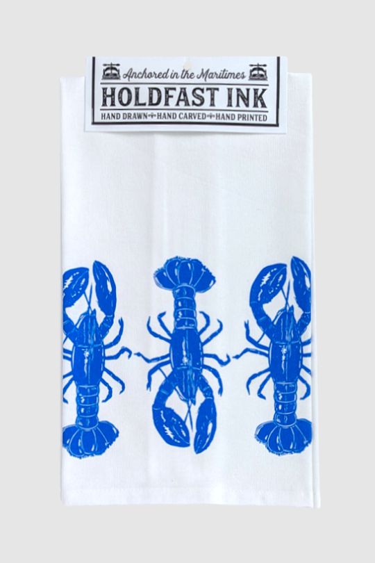 Blue Lobster Trio Tea Towel