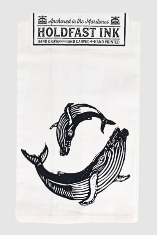 Humpback Whale Pair Tea Towel