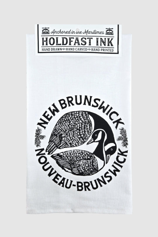 New Brunswick Bilingual Geese Pair Tea Towel