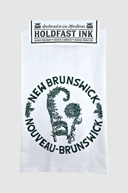 New Brunswick Bilingual Fiddlehead Tea Towel