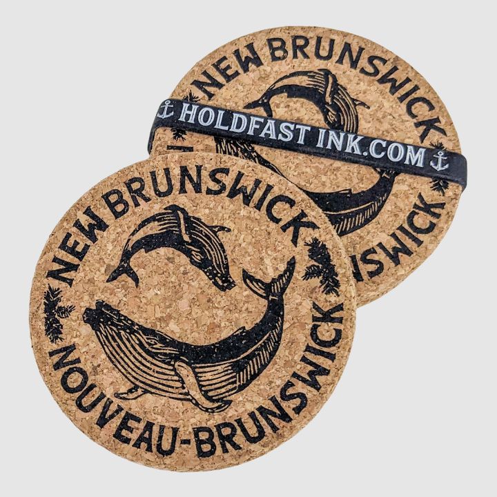 New Brunswick Bilingual Humpback Whale Pair Coasters