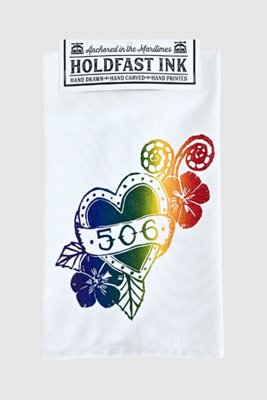 PRIDE 506 Heart Tattoo Tea Towel