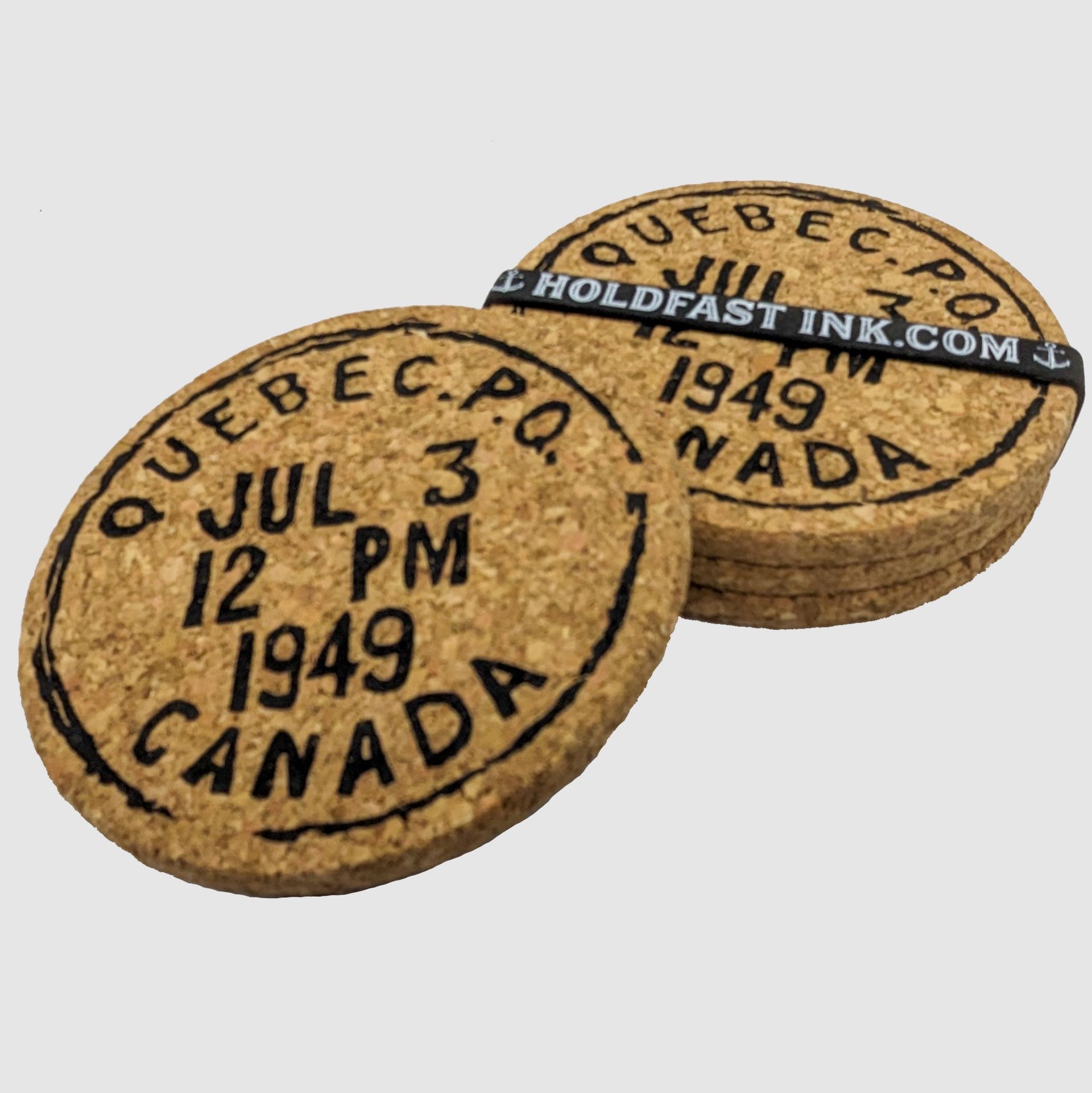 Québec City Vintage Postmark Coasters