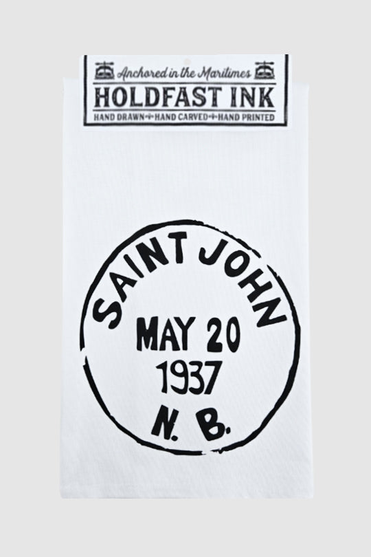 Saint John Vintage Postmark Tea Towel